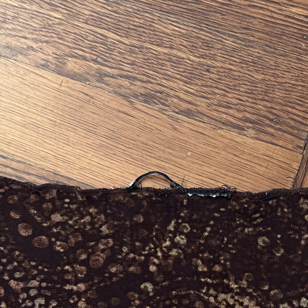 Cute Vintage (90s) Empire-Waist Short-Sleeve Brown Paysley-ish Dress - 8-10-S/M - Picture 6 of 7